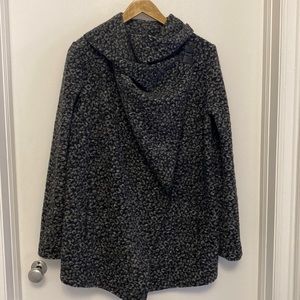 Wool leopard print draped sweater